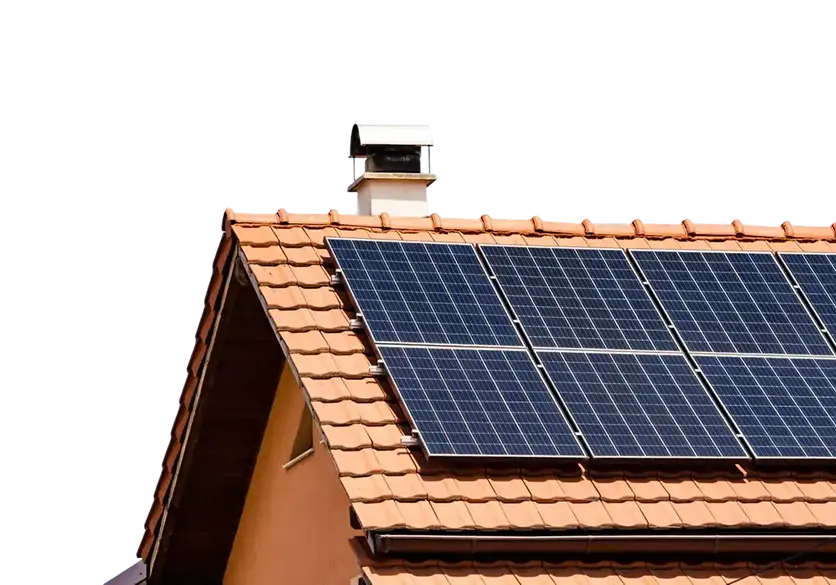 Casa com painel solar